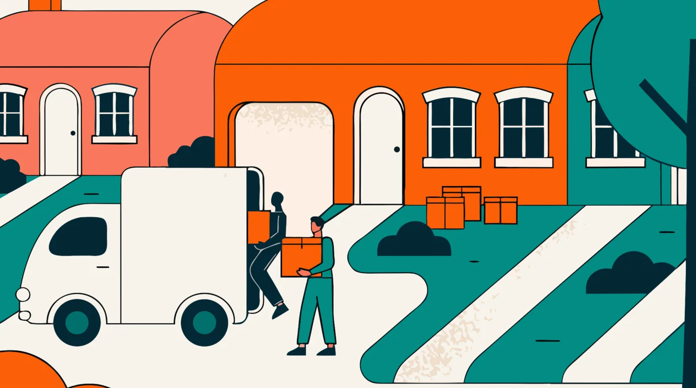 A flat-illustration street scene of a removal in Yagoona